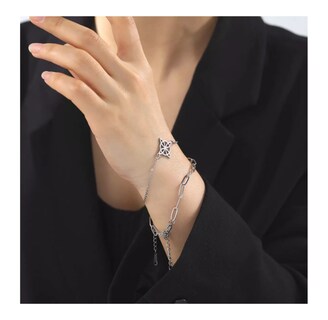 Foto 4 | Set Dije Cadena Anillo Aretes Pulsera Nudo De Bruja Celta Plata