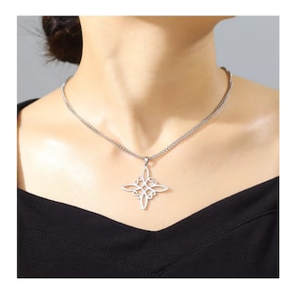 Foto 5 | Set Dije Cadena Anillo Aretes Pulsera Nudo De Bruja Celta Plata