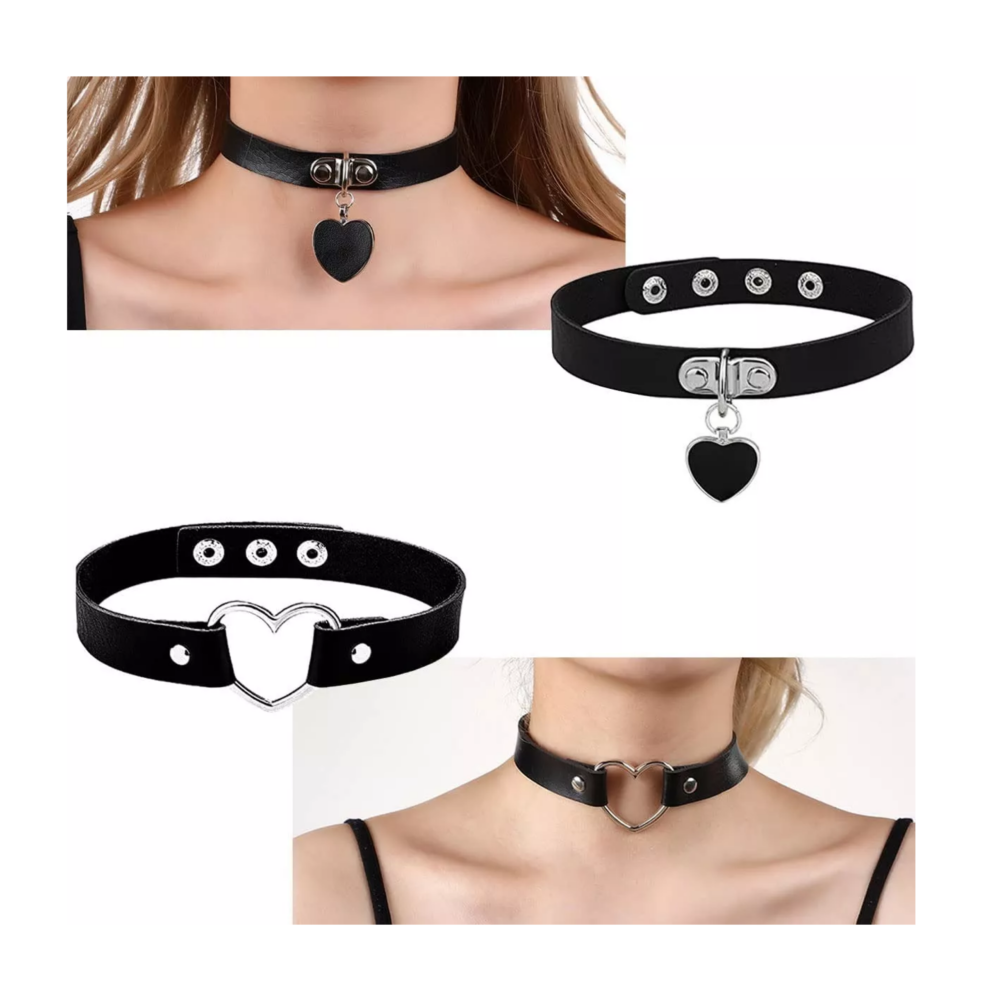 Foto 4 pulgar | Gargantilla Punk Gotico Choker 8 Pzs. Belug Negro/plata