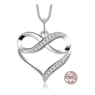 Foto 1 | Colgante Infinite De Plata 925 En Forma De Corazón Para Mujer - Venta Internacional.