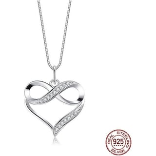 Foto 3 | Colgante Infinite De Plata 925 En Forma De Corazón Para Mujer - Venta Internacional.