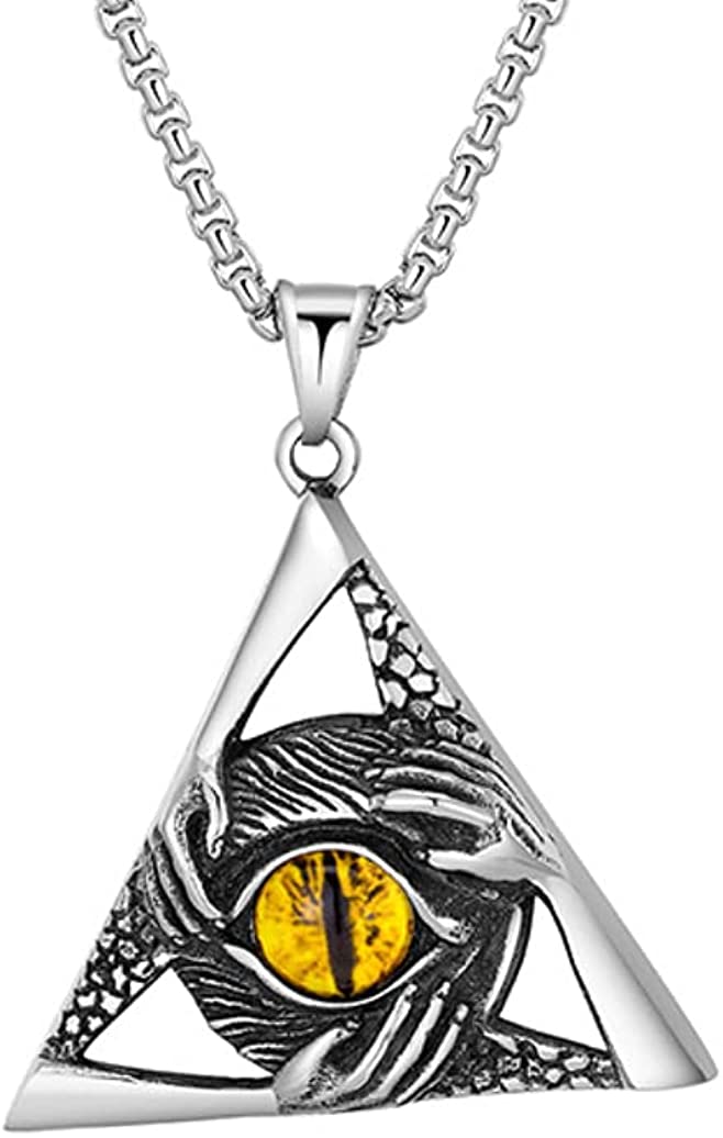 Foto 4 pulgar | Collar Con Colgante De Ojo Malvado Vintage De Acero Inoxidable Para Hombre - Venta Internacional.