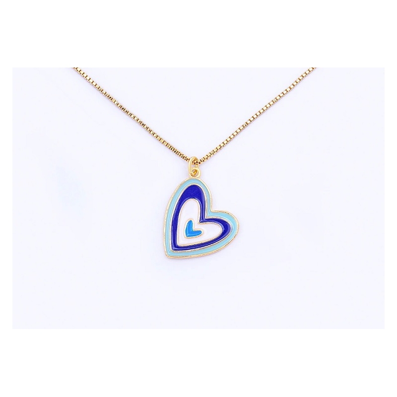 Foto 2 pulgar | Collar de Chapa de Oro de Corazón para Mujer - Venta Internacional