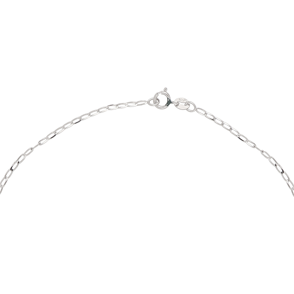 Foto 4 pulgar | Cadena Zekie 7038w-40 Oro 14k Blanco 40 Cms Tejido Ingles