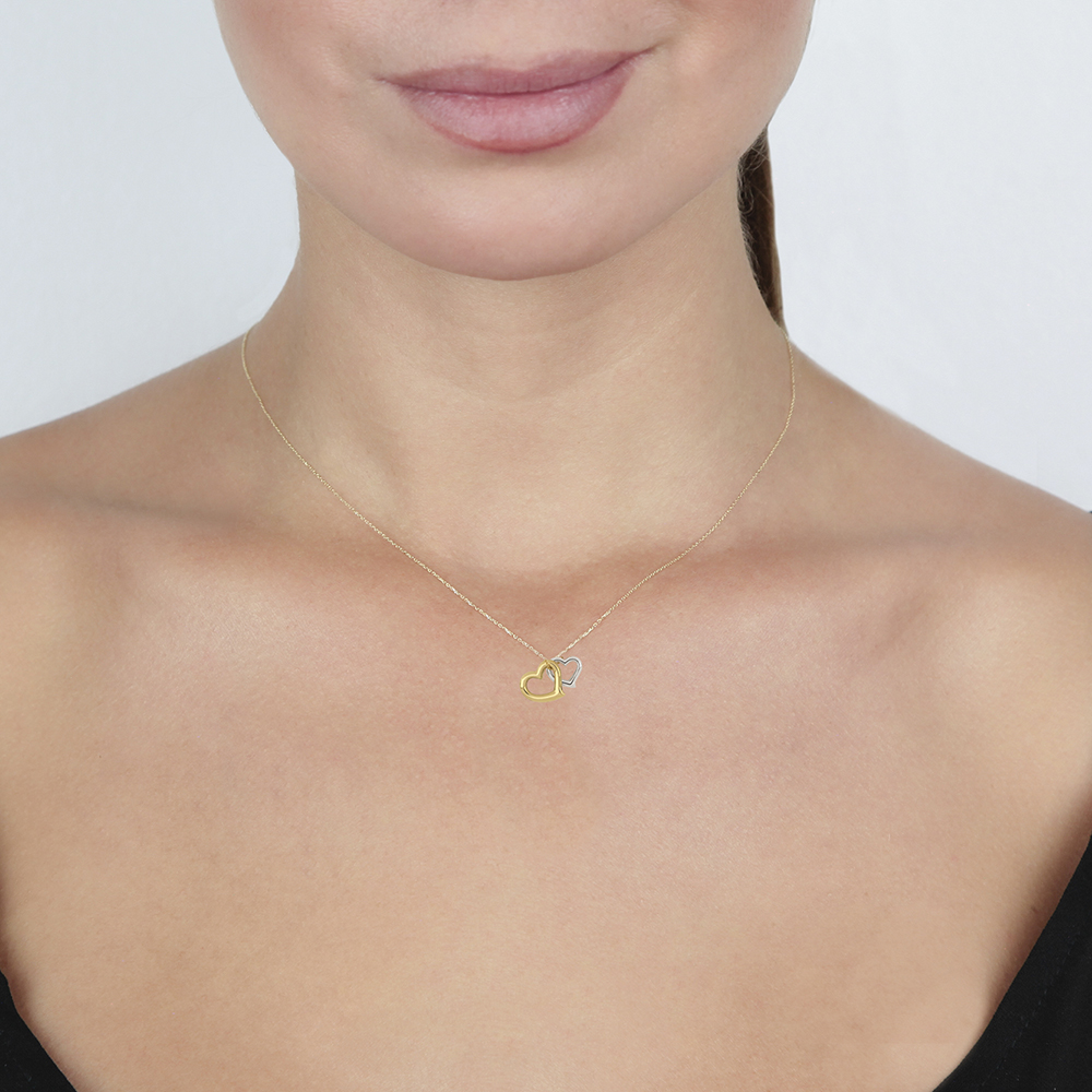 Foto 5 pulgar | Gargantilla Zekie 7025 Oro 14k Amarillo Corazones 45 Cms