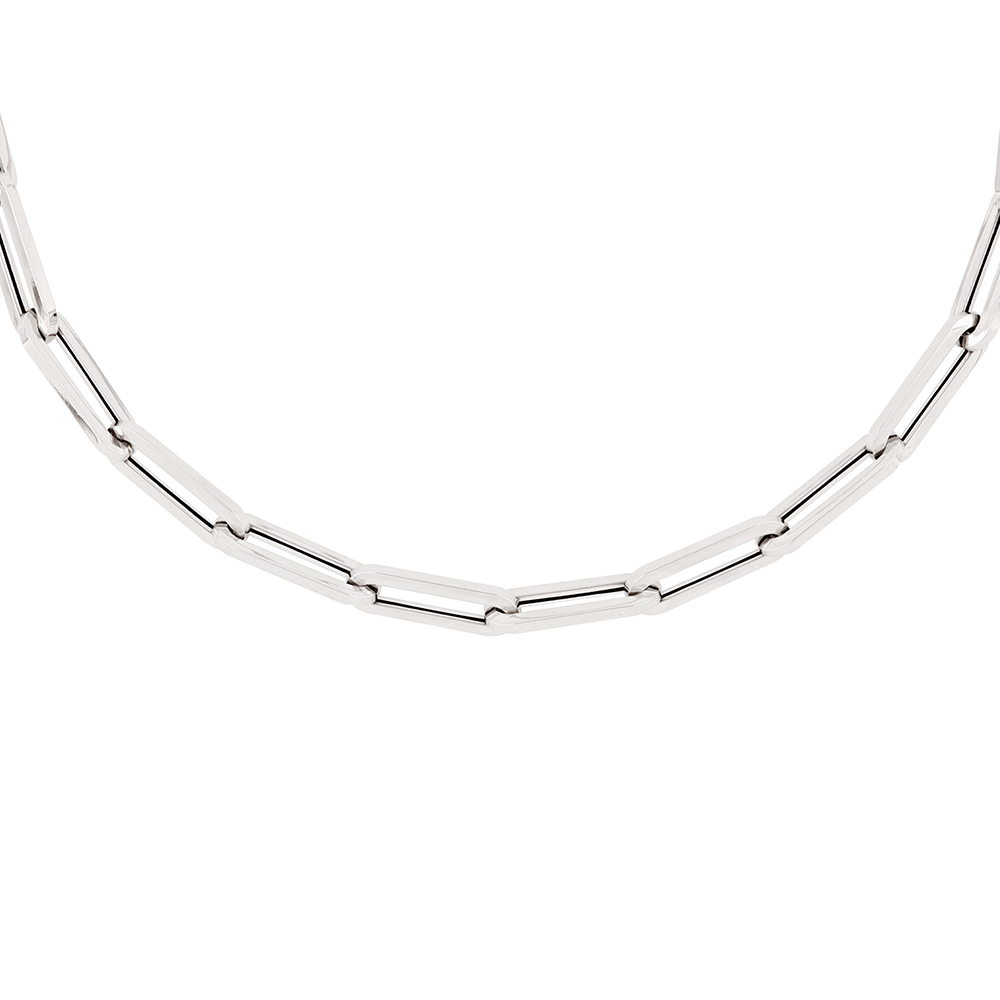 Foto 2 pulgar | Gargantilla Zekie 7053 Oro 14k Blanco 45 Cms Clip