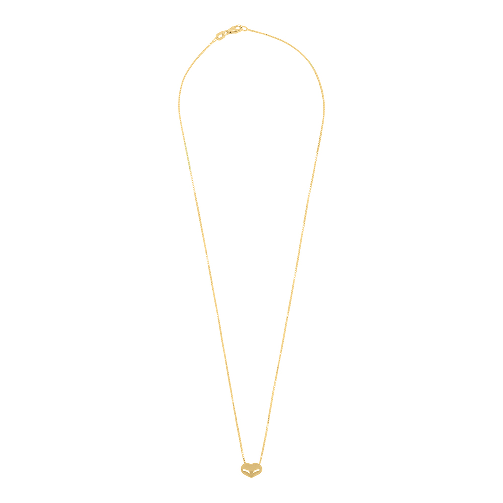 Foto 3 pulgar | Gargantilla Zekie 7064 Oro 14k Amarillo 45 Cms Corazon Inflado