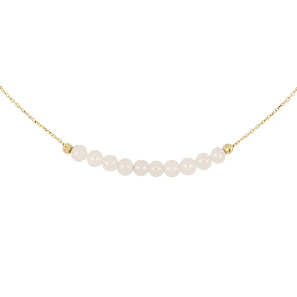 Gargantilla Zekie 7046 Oro 14k Amarillo 45 Cms Perlas Naturales