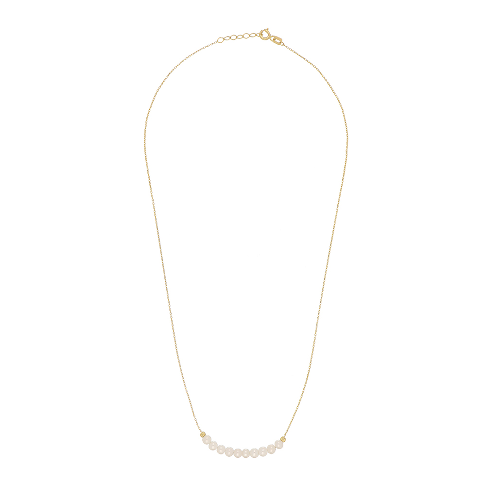 Foto 2 | Gargantilla Zekie 7046 Oro 14k Amarillo 45 Cms Perlas Naturales