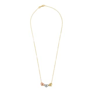 Foto 2 | Gargantilla Zekie 7065 Oro 14k Amarillo 45 Cms Corazones Inflados