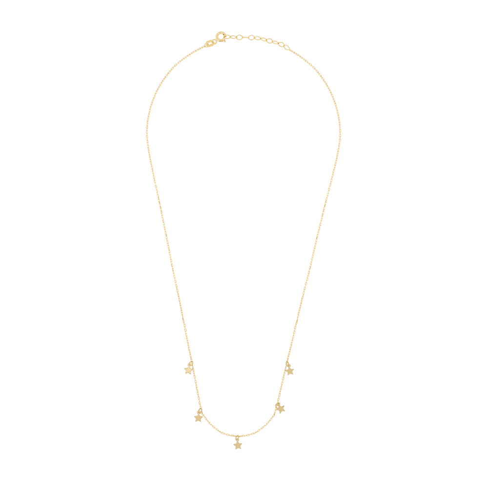 Foto 3 pulgar | Gargantilla Zekie 7157 Oro 10k Amarillo 45 Cms Con Estrellas