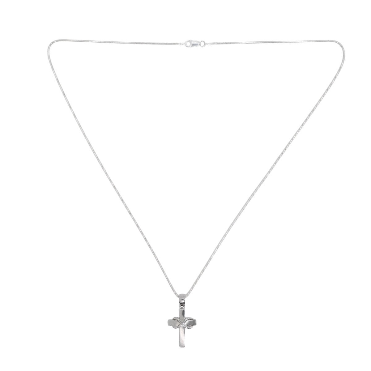 Foto 2 | Collar Cruz Crixus Joyería Plata .925 Piedra Zirconia