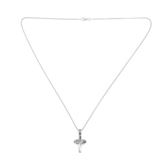 Foto 2 | Collar Cruz Crixus Joyería Plata .925 Piedra Zirconia