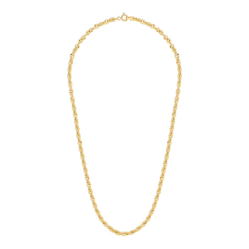 Foto 3 pulgar | Cadena Zekie 7114 Oro 14k Amarillo 45 Cms Torzal Diamantada