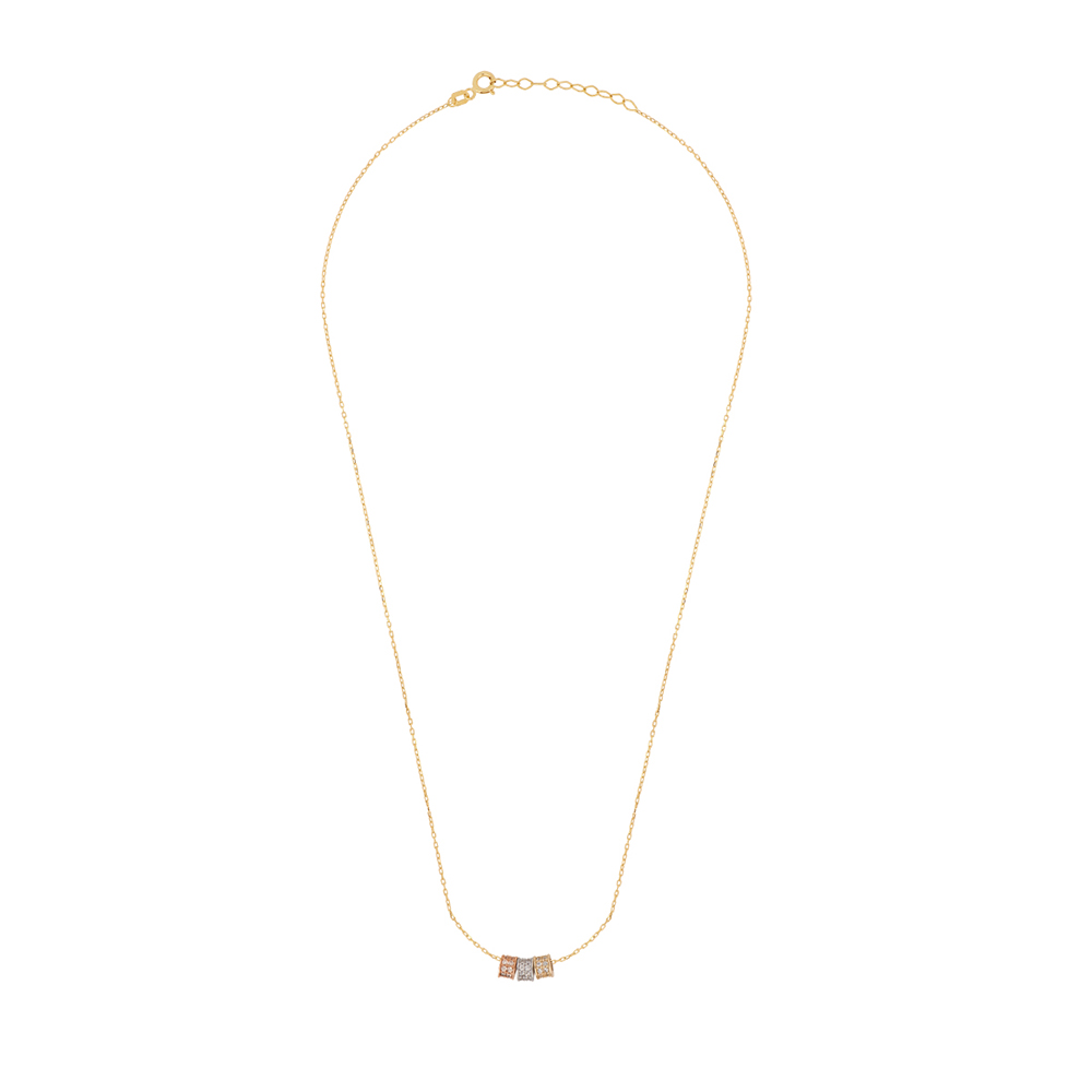 Foto 2 | Gargantilla Zekie 7155 Oro 10k Amarillo 45 Cms Aros Con Zirconias