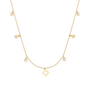 Foto 1 | Gargantilla Zekie 7160 Oro 10k Amarillo 45 Cms Con Estrellas Y Zirconias