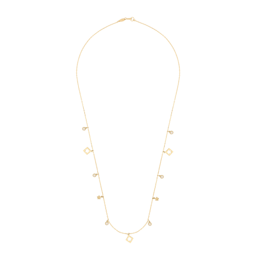 Foto 3 pulgar | Gargantilla Zekie 7160 Oro 10k Amarillo 45 Cms Con Estrellas Y Zirconias