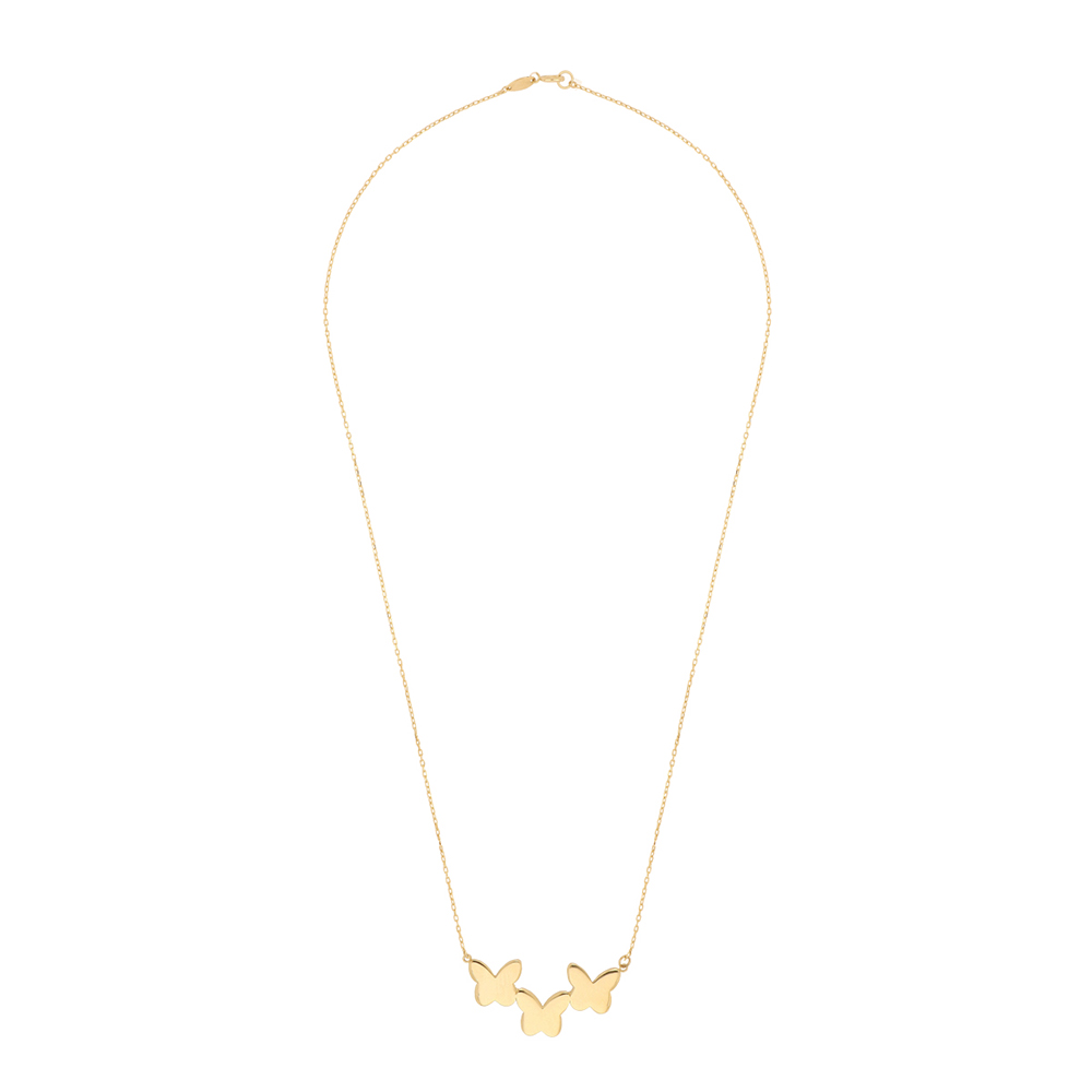 Foto 2 | Gargantilla Zekie 7159 Oro 10k Amarillo 45 Cms Con Mariposas