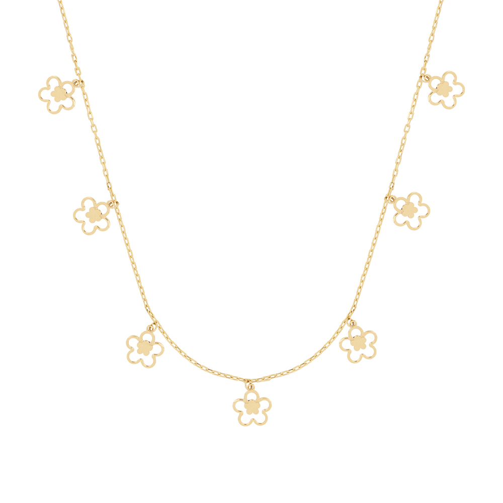 Foto 1 | Gargantilla Zekie 7158 Oro 10k Amarillo 45 Cms Con Flor