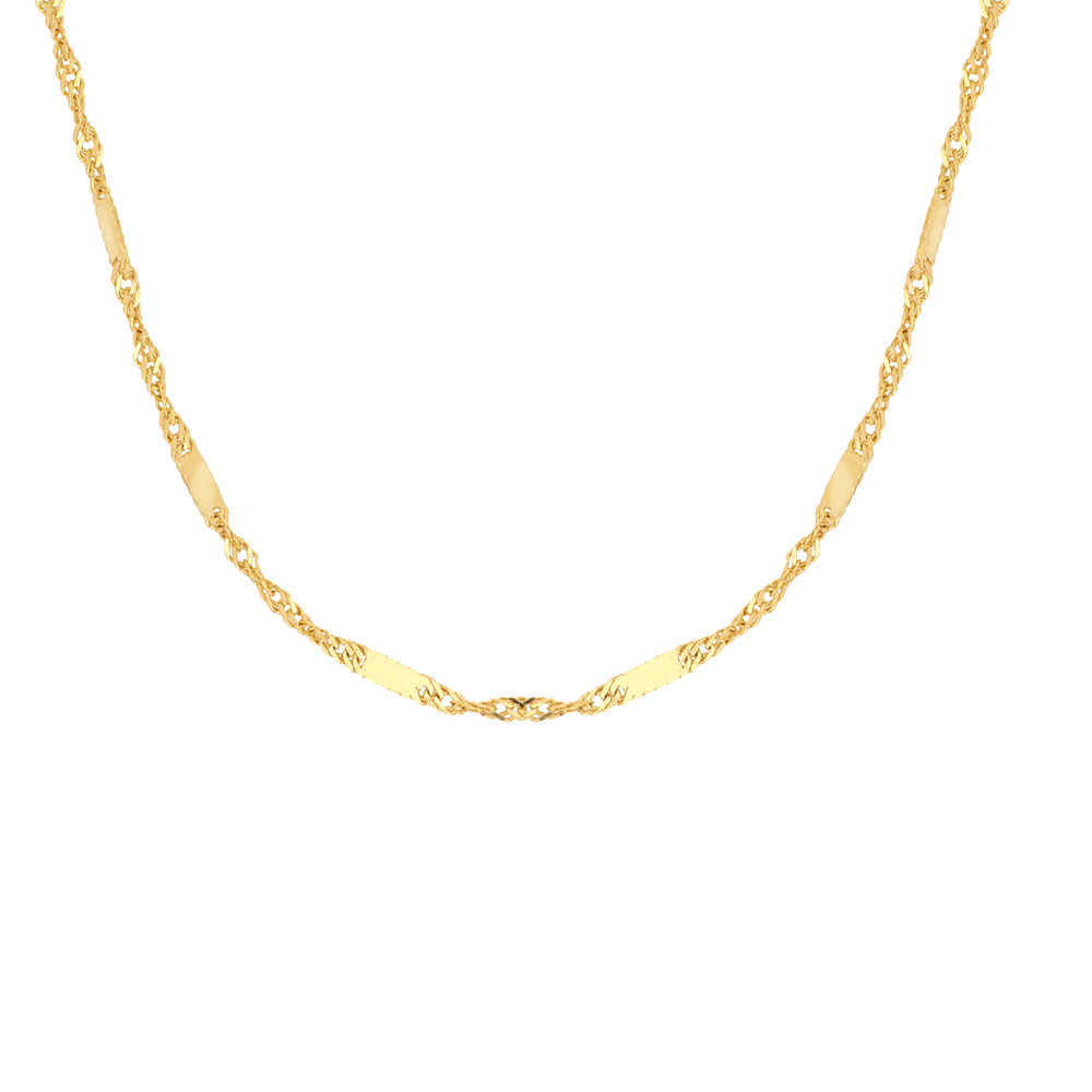 Foto 1 | Cadena Zekie 7163 Oro 14k Amarillo 45 Cms Tejido Placa Y Torzal