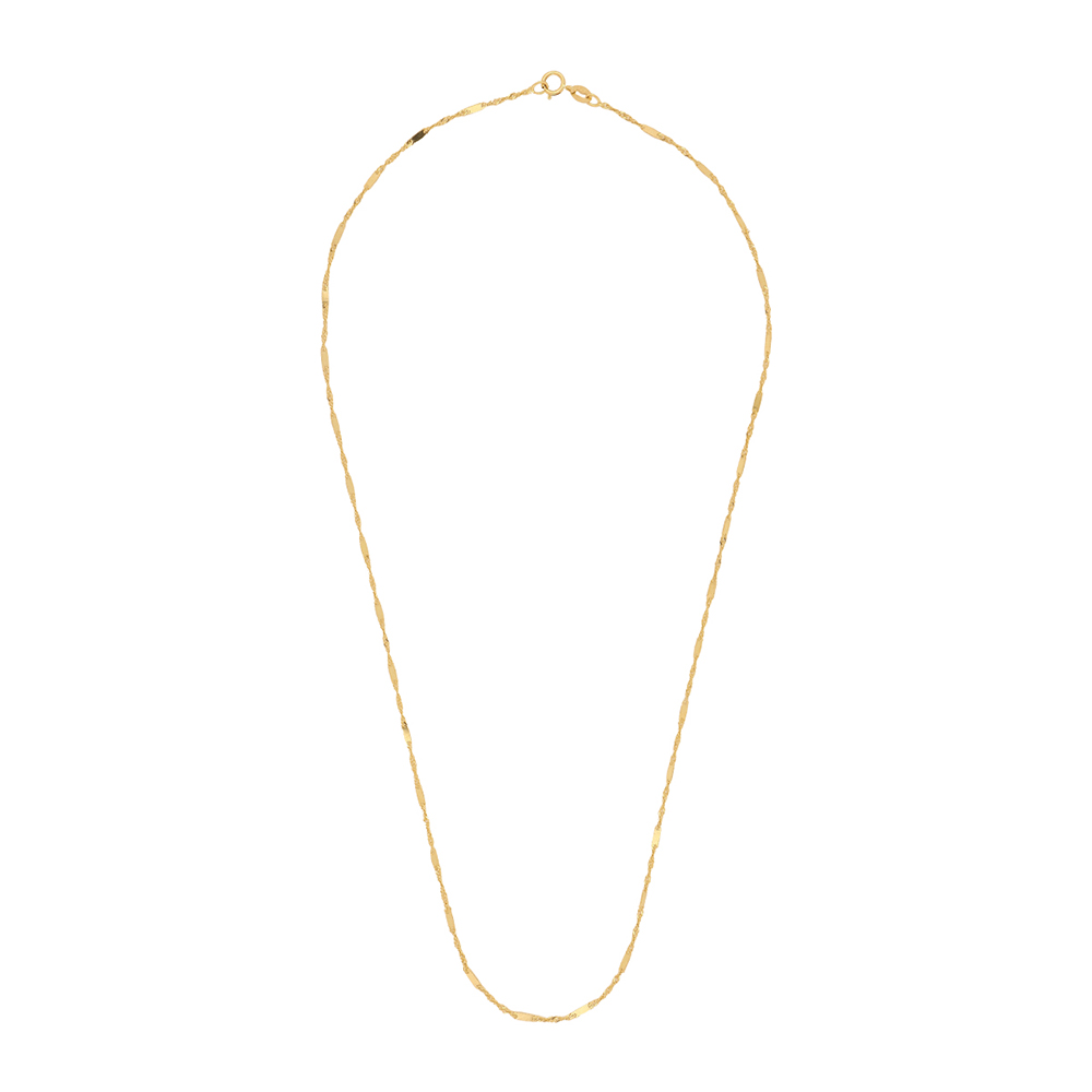 Foto 2 | Cadena Zekie 7163 Oro 14k Amarillo 45 Cms Tejido Placa Y Torzal