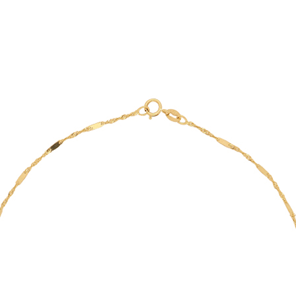 Foto 4 pulgar | Cadena Zekie 7163 Oro 14k Amarillo 45 Cms Tejido Placa Y Torzal
