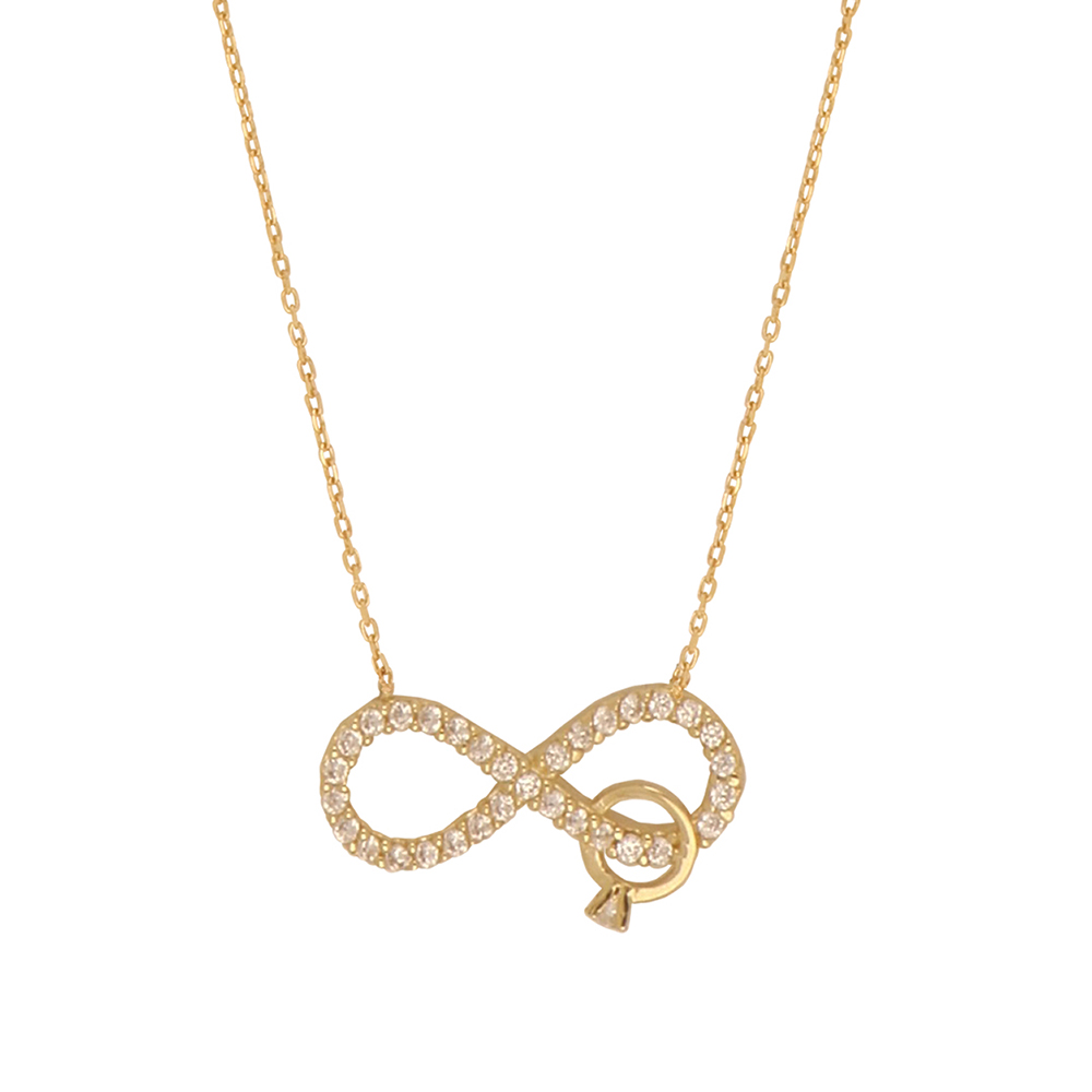 Foto 3 pulgar | Gargantilla Zekie 7221 Oro 14k Amarillo 45 Cms Centro Infinito