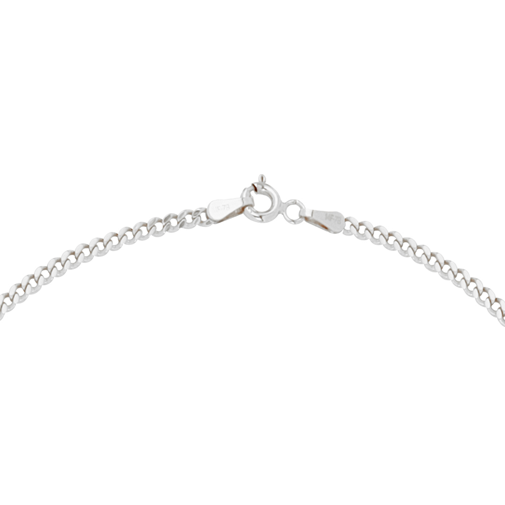 Foto 4 pulgar | Cadena Zekie 7287w-50 Oro 14k Blanco 50 Cms Barbada