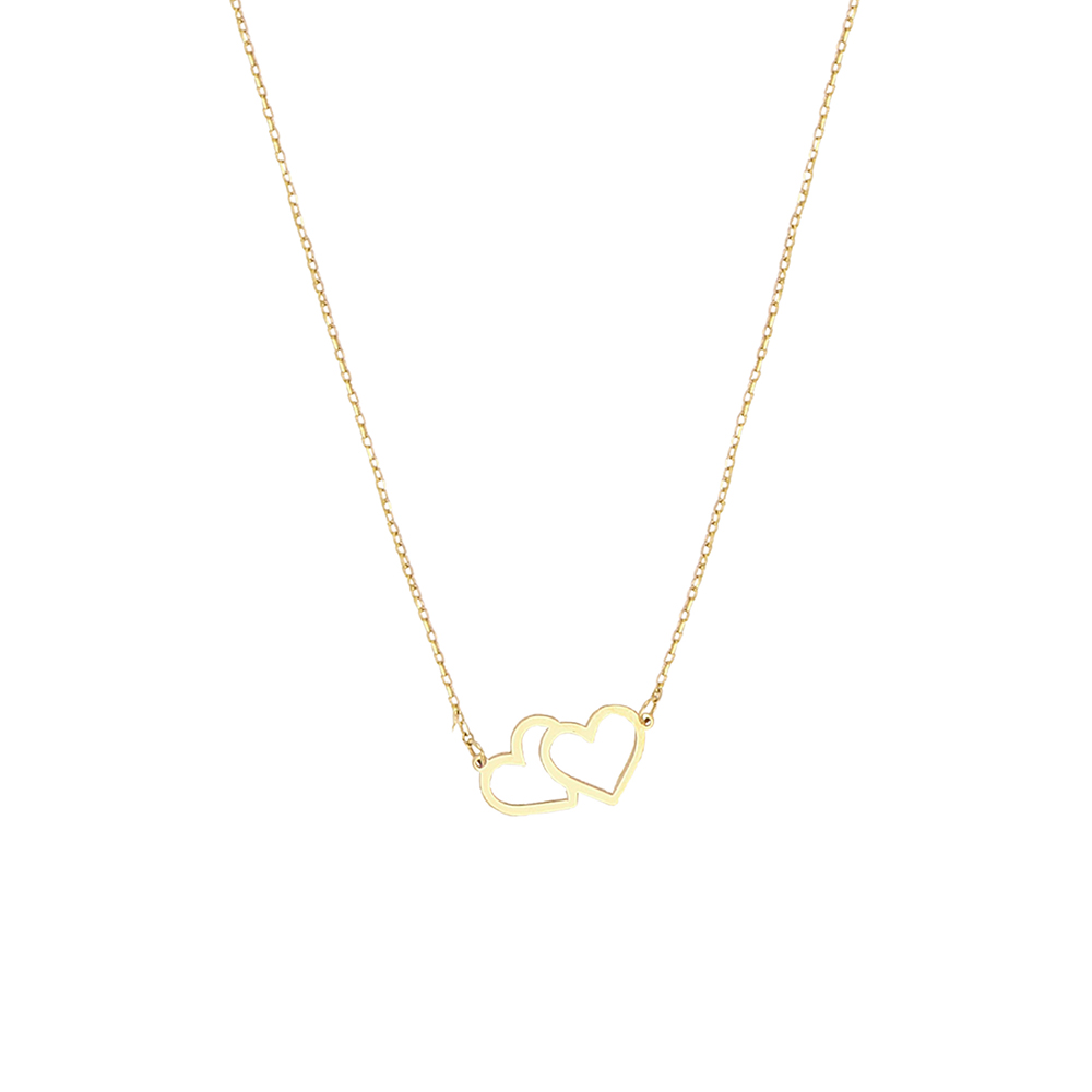 Foto 1 | Gargantilla Zekie 7237 Oro 14k Amarillo 45 Cms. Dos Corazones