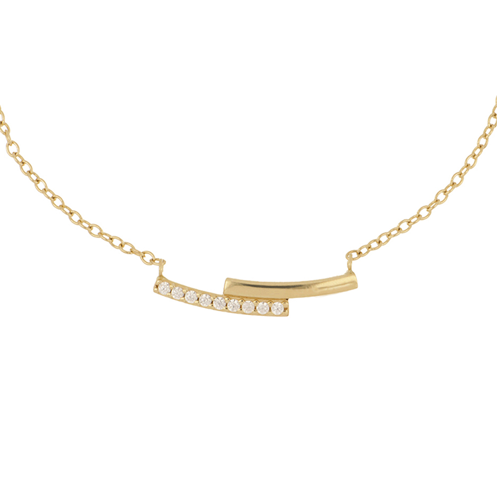 Foto 2 pulgar | Gargantilla Zekie 7297-g Oro 14k Amarillo 45 Cms Con Zirconia