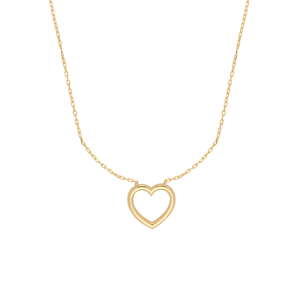 Foto 2 pulgar | Gargantilla Zekie 7239 Oro 14k Amarillo 45 Cms. Con Centro De Corazón