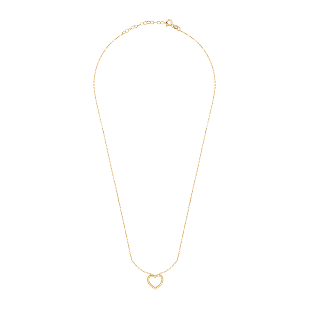 Foto 2 | Gargantilla Zekie 7239 Oro 14k Amarillo 45 Cms. Con Centro De Corazón
