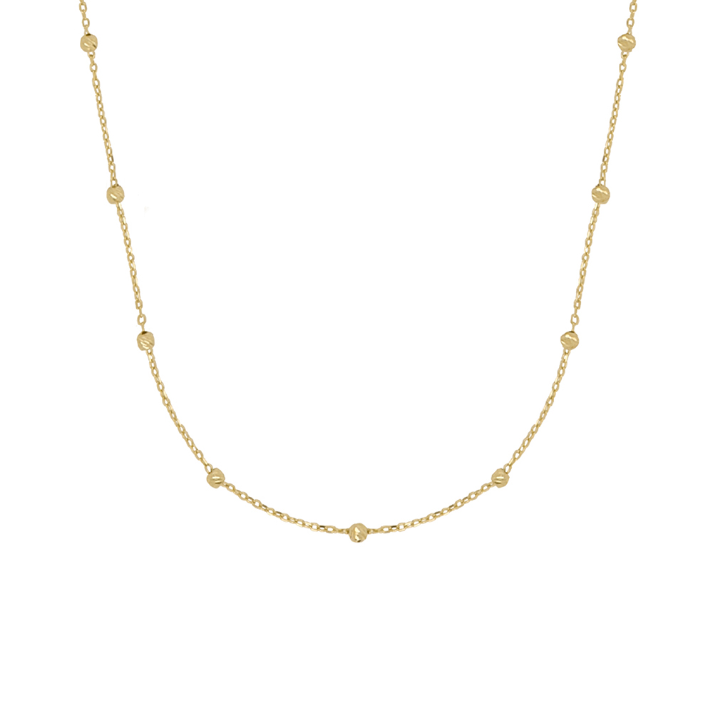 Foto 3 pulgar | Gargantilla Zekie 7220 Oro 14k Amarillo 45 Cms Con Bolitas
