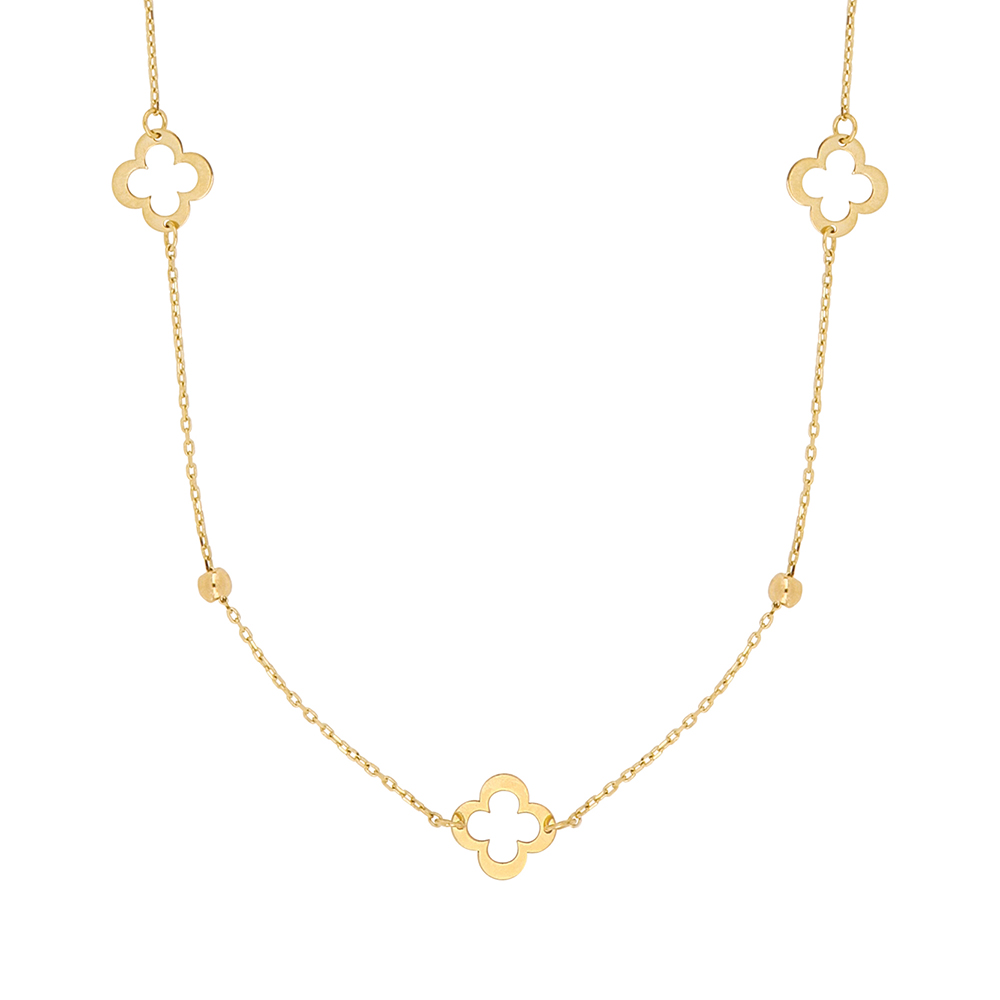 Foto 1 | Gargantilla Zekie 7236 Oro 14k Amarillo 45 Cms. Con Flores