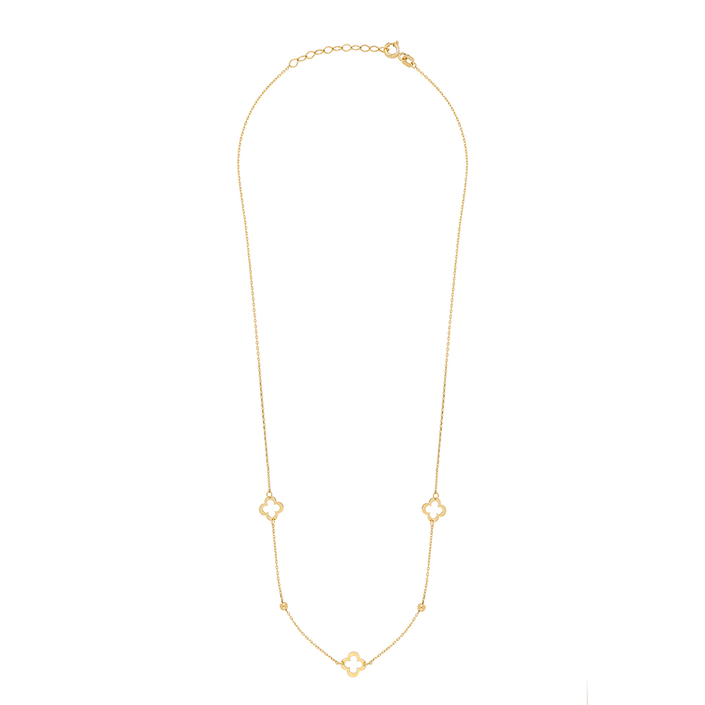 Foto 2 | Gargantilla Zekie 7236 Oro 14k Amarillo 45 Cms. Con Flores
