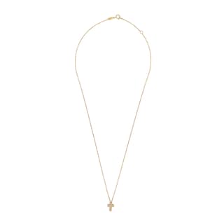 Foto 2 | Gargantilla Zekie 7226 Oro 14k Amarillo 45 Cms Con Cruz Y Zirconias