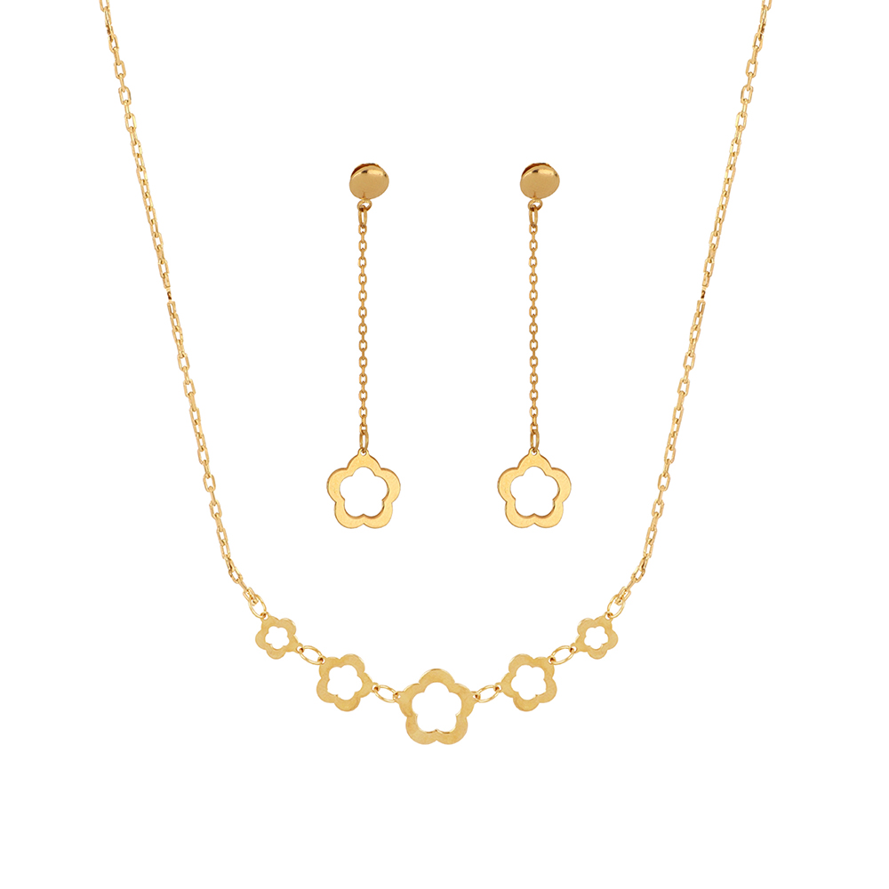 Foto 1 | Gargantilla Zekie 7219 Oro 14k Amarillo 45 Cms Con Flores
