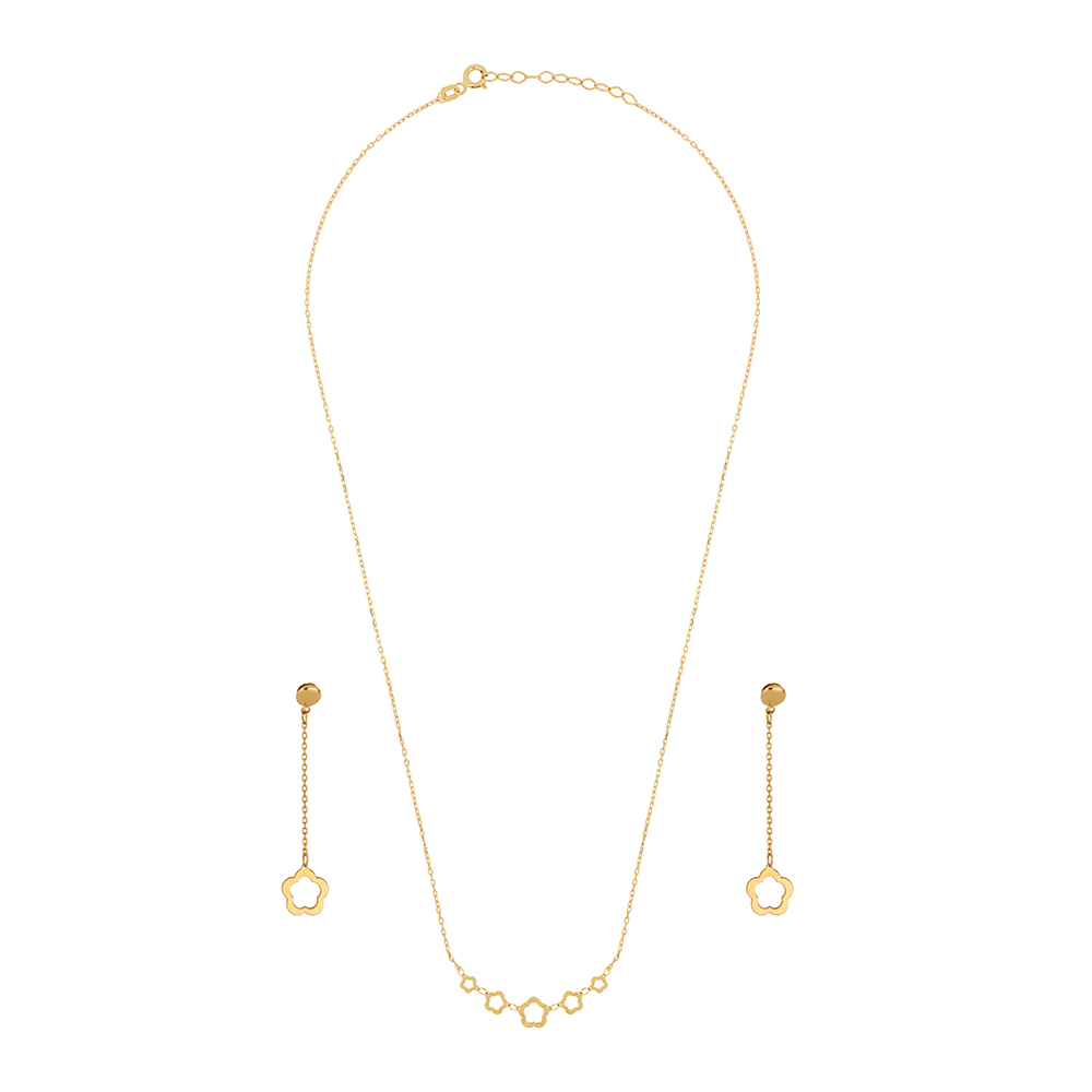 Foto 2 | Gargantilla Zekie 7219 Oro 14k Amarillo 45 Cms Con Flores