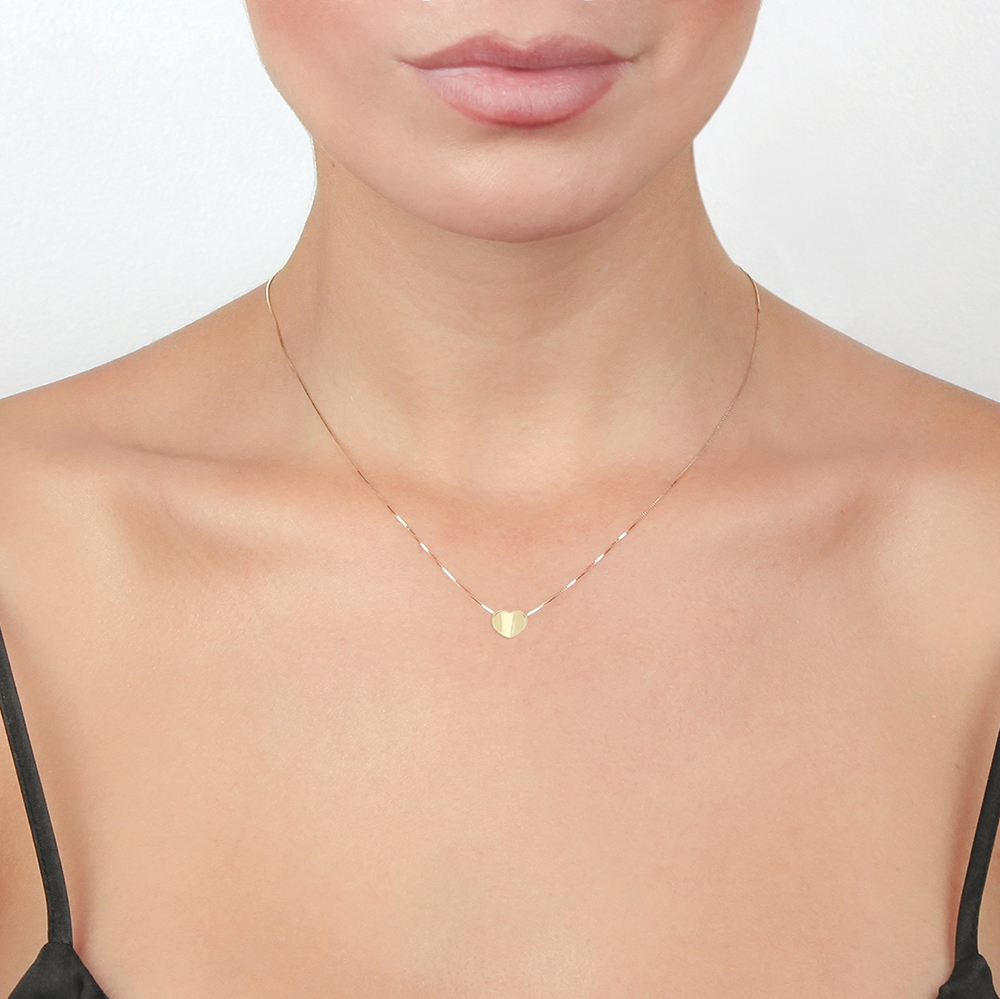 Foto 5 pulgar | Collar de Corazón Oro 14k Amarillo Zekie