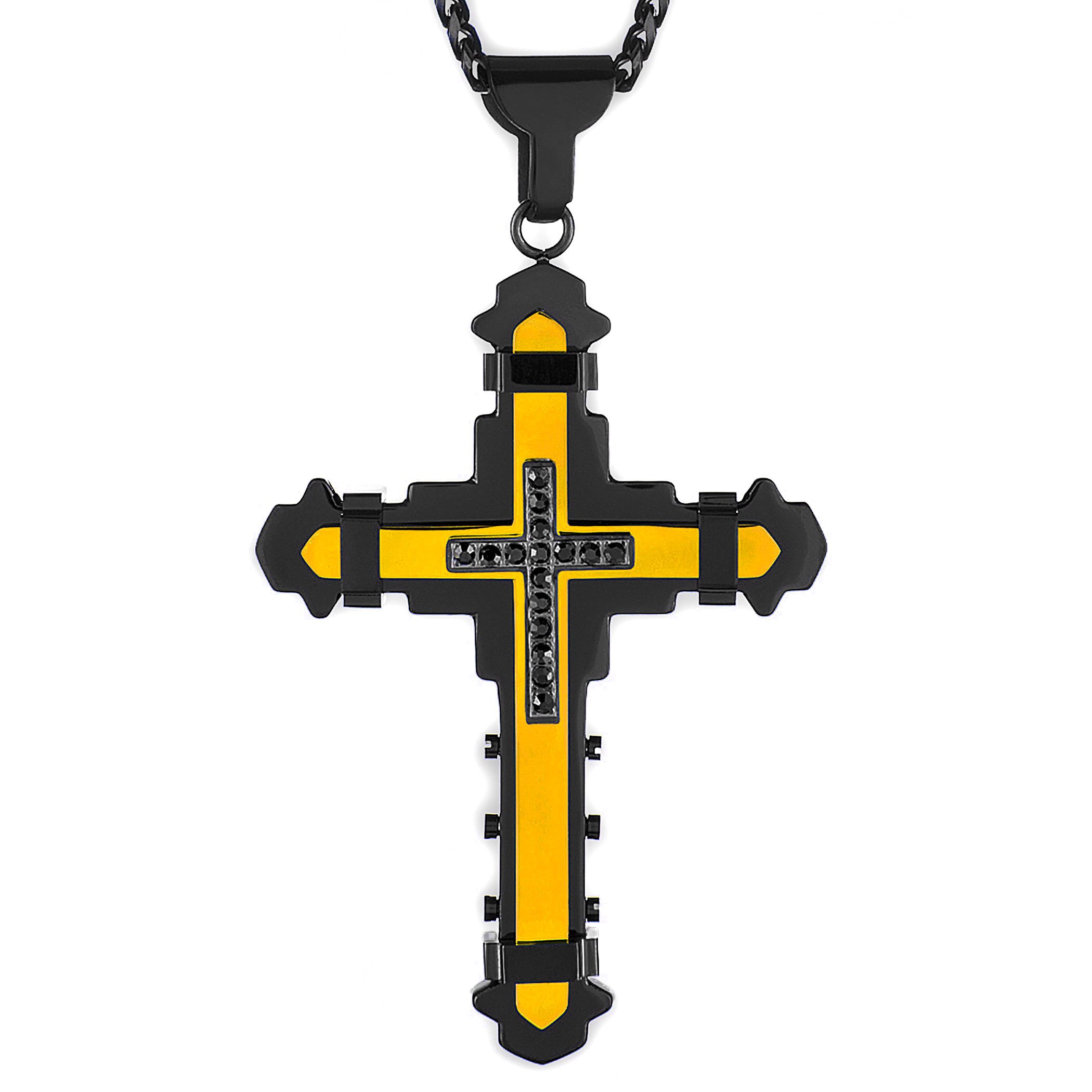 Colgante West Coast Jewelry De Acero Inoxidable Chapado En Negro/oro - Venta Internacional.