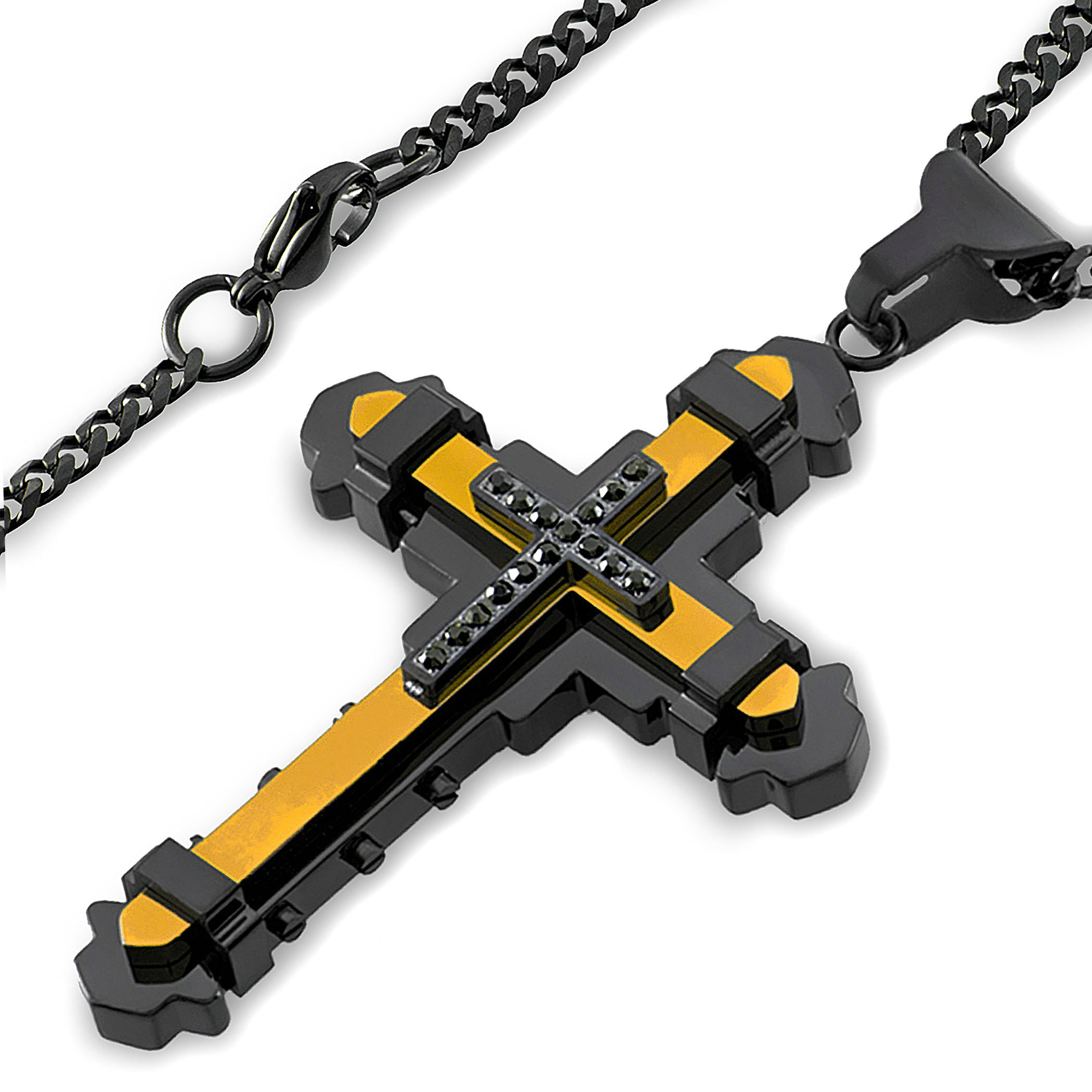 Foto 2 | Colgante West Coast Jewelry De Acero Inoxidable Chapado En Negro/oro - Venta Internacional.