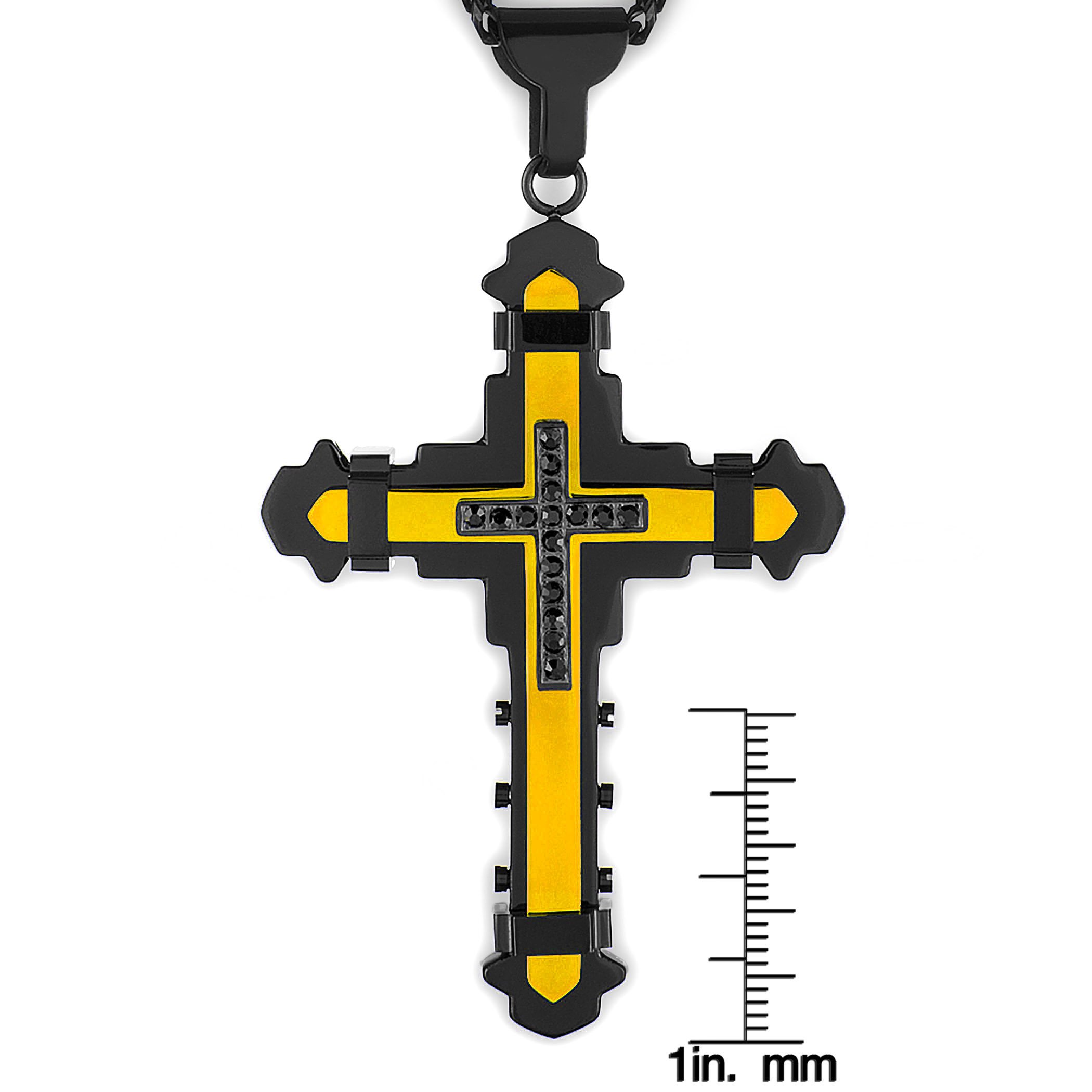 Foto 5 pulgar | Colgante West Coast Jewelry De Acero Inoxidable Chapado En Negro/oro - Venta Internacional.