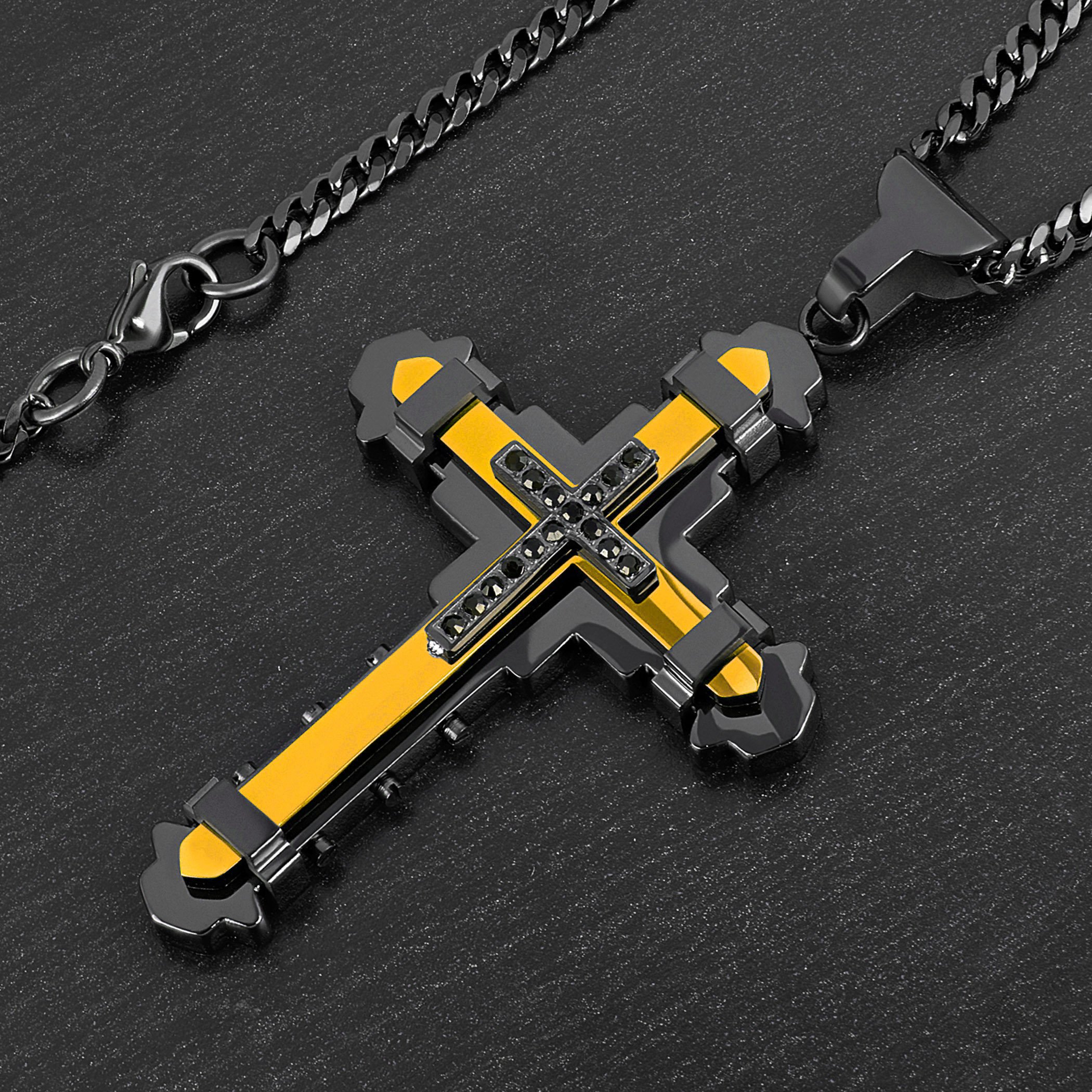 Foto 5 | Colgante West Coast Jewelry De Acero Inoxidable Chapado En Negro/oro - Venta Internacional.