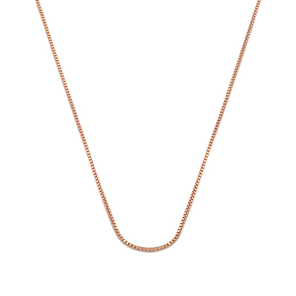 Foto 2 pulgar | Cadena Cubo Oro Rosa Italiano Sólido 14k 45 Cm