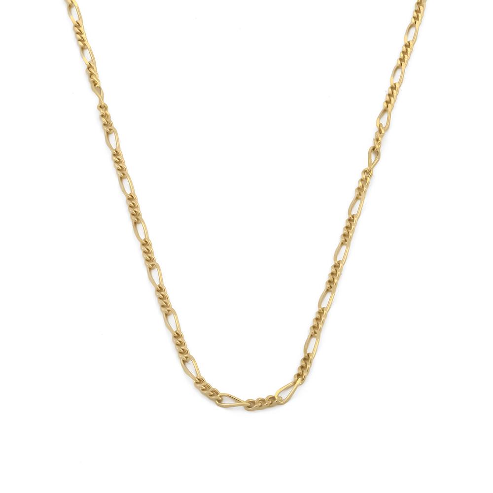 Cadena Figaro 1.5 Mm Oro Italiano Sólido 18k 45 Cm