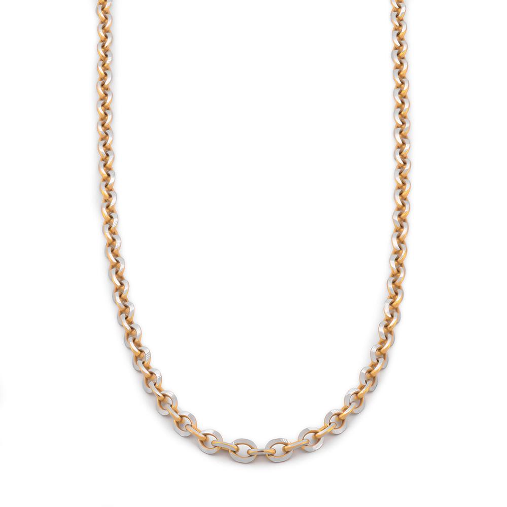 Foto 1 | Cadena Rolo Oro Amarillo Diamantada Italiano Sólido 14k 45 Cm