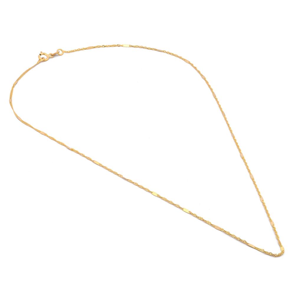 Foto 3 | Cadena Estilo Singapur Oro Italiano Sólido 14k 55 Cm