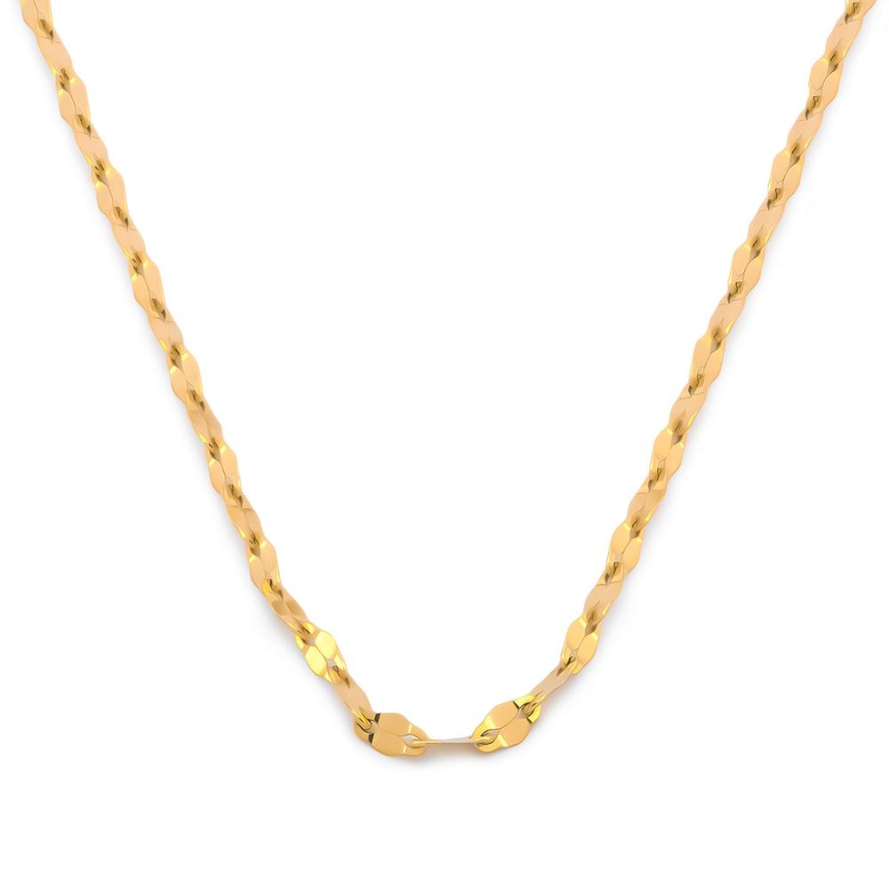 Cadena Plaquita En Oro Sólido 10k 45 Cm