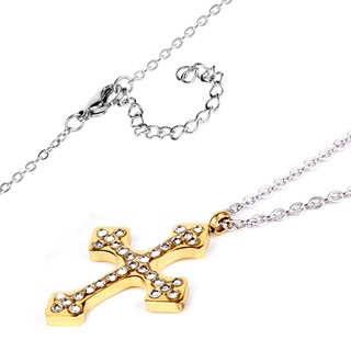Foto 2 | Collar West Coast Jewelry Con Forma De Cruz De Circonita Bañada En Oro - Venta Internacional.