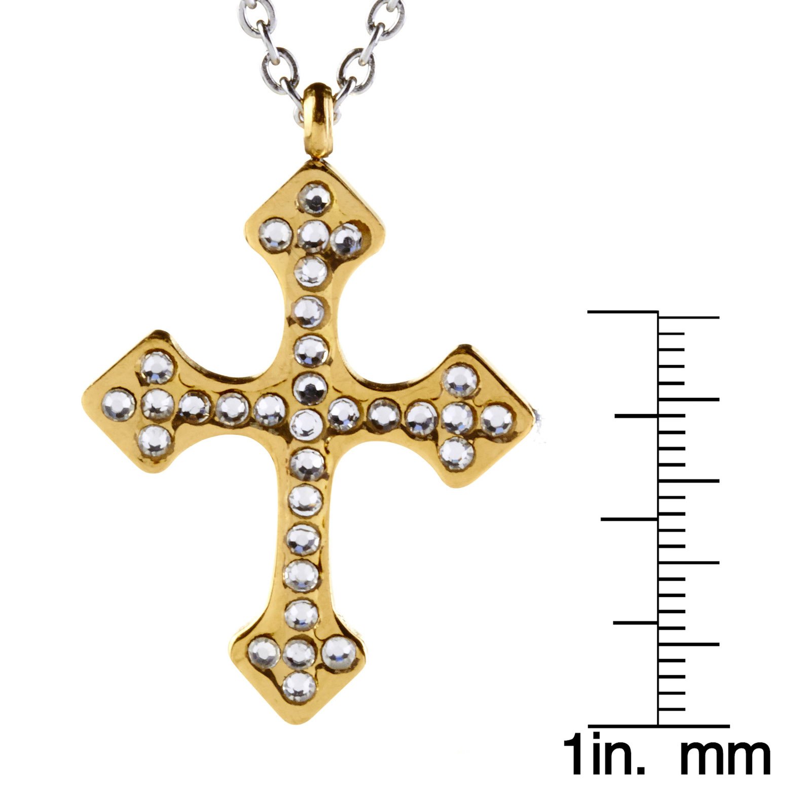 Foto 4 pulgar | Collar West Coast Jewelry Con Forma De Cruz De Circonita Bañada En Oro - Venta Internacional.